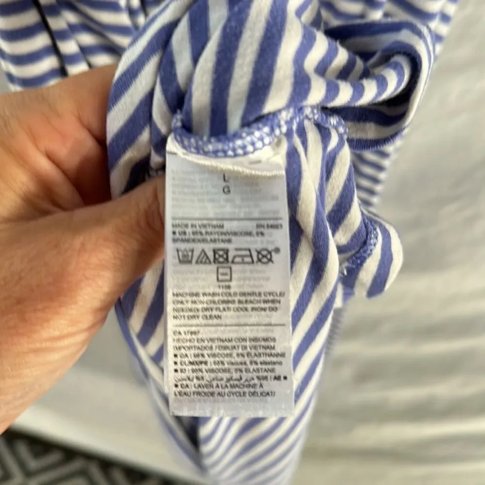 Old Navy white and periwinkle striped swing dress - Picture 5 of 5
